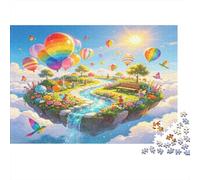 Isla Flotante Cielo Globos Aerostáticos Coloridos Puzzle de 1000 Piezas Puzzle para Adultos Papel Relajación Interacción Hogar Regalo Familia 38x26cm/1000pcs