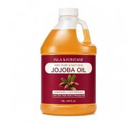 ISLA & FONTANE Aceite de jojoba - 1,892.7 ml | 100% puro y natural | dorado, sin refinar, prensado en frío | Aceite portador sin hexano para piel, cabello, cara, uñas y cuerpo hidratante
