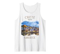 Isla griega Creta Grecia con Rethimno Town Harbour Camiseta sin Mangas