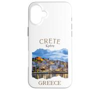 Isla griega Creta Grecia con Rethimno Town Harbour Carcasa para iPhone 16 Plus