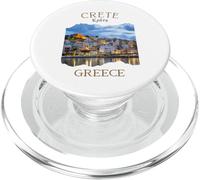 Isla griega Creta Grecia con Rethimno Town Harbour PopSockets PopGrip para MagSafe