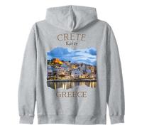 Isla griega Creta Grecia con Rethimno Town Harbour Sudadera con Capucha