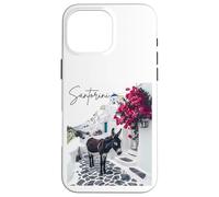 Isla Griega Santorini Burro y Bougainvillea Blue Church Carcasa para iPhone 16 Pro MAX