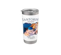 Isla Griega Santorini Grecia Oia Village Blue Church Vaso térmico de acero inoxidable de doble pared