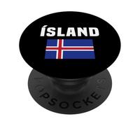 Isla islandés Idioma Patriótico Islandés Bandera Orgullo PopSockets PopGrip Adhesivo
