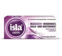 Isla Juego de 2 paquetes de 60 pastillas para aliviar la ronquera, la garganta y la tos - Más vitamina C con delicioso sabor a grosella vegetal, vegano y sin azúcar.