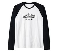 Isla Mackinac, Michigan, EE. UU., Novedad Minimalista clásica Camiseta Manga Raglan