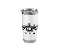 Isla Mackinac, Michigan, EE. UU., Novedad minimalista clásica Vaso térmico de acero inoxidable de doble pared