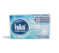 Isla Medic Acute Pastillas Blandas para Chupar, Alivian el Dolor de Garganta y el Resfriado, con Musgo de Islandia, para Adultos y Niños a Partir de 6 Años, Sabor Herbal Extra Fuerte, 20 Pastillas