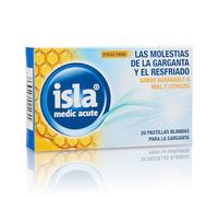 Isla Medic Acute Pastillas Blandas para Chupar, Alivian el Dolor de Garganta y el Resfriado, con Musgo de Islandia, para Adultos y Niños a Partir de 6 Años, Sabor Miel y Cítricos, 20 Pastillas