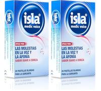 Isla Medic Voice Pastillas Blandas para Chupar, Alivian las Molestias de la Garganta, Voz y Afonía, con Musgo de Islandia, para Adultos y Niños a Partir de 6 Años, Sabor Cereza, 20 Pastillas