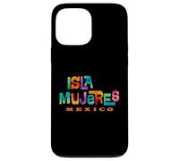 Isla Mujeres México Retro Tropical Diseño Tipográfico Carcasa para iPhone 13 Pro MAX