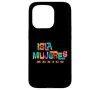 Isla Mujeres México Retro Tropical Diseño Tipográfico Carcasa para iPhone 15 Pro