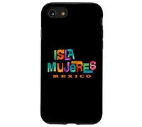 Isla Mujeres México Retro Tropical Diseño Tipográfico Carcasa para iPhone SE (2020) / 7/8