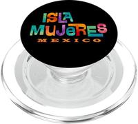 Isla Mujeres México Retro Tropical Diseño Tipográfico PopSockets PopGrip para MagSafe