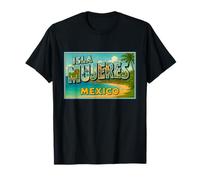 Isla Mujeres México Vintage Travel Souvenir Post Art Graphic Camiseta