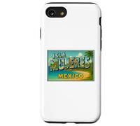 Isla Mujeres México Vintage Travel Souvenir Post Art Graphic Carcasa para iPhone SE (2020) / 7/8
