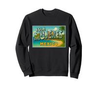 Isla Mujeres México Vintage Travel Souvenir Post Art Graphic Sudadera