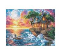 Isla Noche de Luna Puzzle 500 Piezas 3D Creativo Detallado Rompecabezas para Hombres Y Mujeres Decoración Hogar Moderno Construir Maquetas 500 PCS