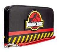 Isla Nublar Jurassic Park Ingen Dept Cartera Bi-Fold con Espacio para Teléfono, Bolsillo para Monedas & Tarjetero, Negro