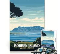 Isla Robben, Sudáfrica Rompecabezas de 1000 Piezas para Adultos Mejora la Memoria Diversión Relajante Bordes Afilados Regalo Ideal para Las Fiestas (38x52cm)