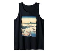 Isla Tsukuda en Musashi Hokusai Vintage Retro Arte Japonés Camiseta sin Mangas