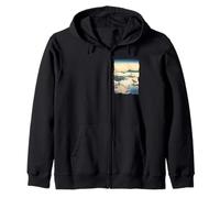 Isla Tsukuda en Musashi Hokusai Vintage Retro Arte Japonés Sudadera con Capucha