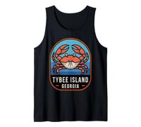 Isla Tybee Georgia Crab Coastal Beach Travel Camiseta sin Mangas