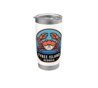 Isla Tybee Georgia Crab Coastal Beach Travel Vaso térmico de acero inoxidable de doble pared