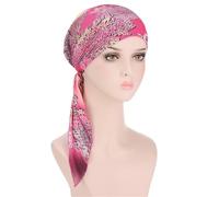 Islam - Genérico velado extensible para mujer, para la cabeza, para luchar contra el cáncer y la pérdida de cabello, color rosa, rosa fuerte, M