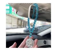 Islamic Car Pendant - Quranic He Is Allah Tasbih with 33 Beads - Muslim Rear View Mirror Car Decoration Ornament