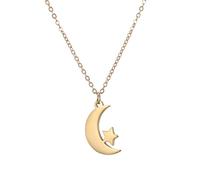 Islámica Media Luna Símbolo Collar para Mujeres Luna Estrella Colgante Moda Minimalista Refinado Religión Islámica Joyería para la Mujer