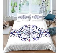 IslamicArtStyle Funda de Edredón Microfibra 3 Piezas Impresión 3D Cierre de Cremallera Oculta IslamicArtStyle Funda Edredon Fundas de Almohada Antibacteriana Lavables for familia King（220x240cm）