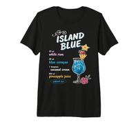 Island Blue Receta De Cóctel Ron Blanco Curazao Bebida Camiseta Premium