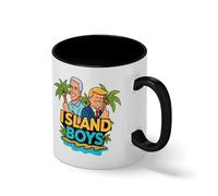 Island Boys Funny Political Satire Mug - Sarcastic News & Politics Coffee Cup - Novelty Gag Gift for Men and Women Blanca taza de café con RIM Negro y manija Mug