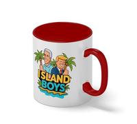 Island Boys Funny Political Satire Mug - Sarcastic News & Politics Coffee Cup - Novelty Gag Gift for Men and Women Blanco Taza Aro y Mango Con Rojo Mug