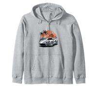 Island Dreams Exótico Coche Atardecer Superdeportivo Arte Sudadera con Capucha
