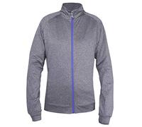 Island Green Contrast Full Zip Flexible Thermal Breathable Ultra Light Top Fleece Jacket, Womens, Grey Marl/Lavender, UK 14