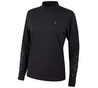 Island Green Golf IGLBASE1743 Deportes para Mujer Repelente de Agua de compresión de Manga Larga Capa Base Camiseta, Negro, Tamaño 16
