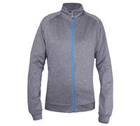 Island Green Golf Ladies Contrast Full Zip Flexible Thermal Breathable Ultra Light Top Camiseta, Mujer, Grey Marl/Deep Pool, Talla 16