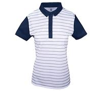 Island Green Golf Ladies Contrast Sleeve Breathable Moisture Wicking Flexible Polo Shirt Camisa, Mujer, Marino/Mientras, Talla 16
