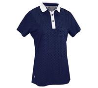 Island GREEN Golf Ladies Flower Print Breathable Flexible Moisture Wicking Zip Neck Polo Shirt, Mujer, Marino/Mientras, 42