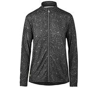 Island Green Mujer Full Zip Top Layer Golf Suéter - Negro/Gold - S
