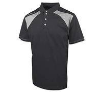 Island Green Polo Flexible para Hombre con Panel de Contraste de Golf, Resistente a la Humedad, Color Gris carbón/Acero, 3XL