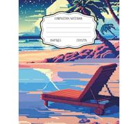 Island Night Glow composition notebook: Where tropical dreams meet the starlit sea 150-page notebook, 7.5 x 9.25 inches