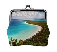 Island of Cuba - Cartera de piel sintética de microfibra estampada con cierre de beso para organizar el cambio de llaves del lápiz labial