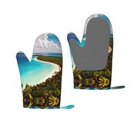 Island of Cuba - Manoplas antideslizantes para hornear, protector de mano profesional para barbacoa, accesorios de cocina