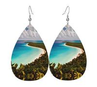 Island of Cuba - Pendientes de piel con diseño de lágrima, accesorio colgante de gota de agua para fiestas de vacaciones