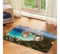 Island of Cuba Print - Tapete absorbente antideslizante de piel sintética para perros y gatos, mantel individual