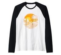 Island Sailboat - Vacaciones Retro en la Playa de Vacaciones de Primavera Camiseta Manga Raglan